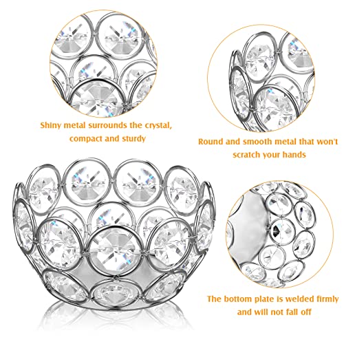 Potchen 30 Pcs Tea Light Candle Holders - Crystal Votive Candle Holders Tealight Jewel Bowl Stands Decorative Centerpiece for Wedding Party Home Table Decor (Silver) - color: Silver