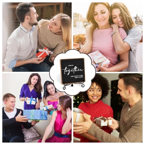 Home Wooden Decor Sign, Farmhouse Plaque with Stand, Warmth Housewarming Gifts for Women Men Family, Table Desk Cubicles Accessories for Living Room Bedroom Home Decorations - style: Home Sign 03