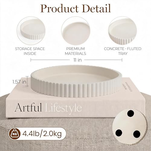Decorative Tray & Elegant Coffee Table Tray,Beautiful Round Trays 11" Round Table Centerpiece Home Decor for Organizing Jewelry, Keys,Ideal Living Room Apartment Must Haves Essentials