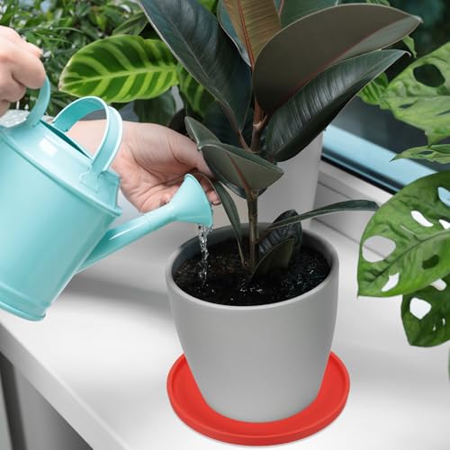 PATIKIL 6 Inch Round Ceramic Plant Saucer, Plant Saucer Tray Flower Planter Drip Tray for Indoors Outdoors Patio Balcony, Black - color: Black