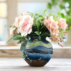 Starry Night Vase Plant Pot Unique Planters for Indoor Plants and Outdoor Plants - Unique Plant Pots and Vases for Home Decor Pot Comes with a Drainage Hole