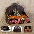 Wooden Wall Mounted Hanging Puja Temple|Wooden Mandir| Pooja Stand |Pooja Mandir for Home& Office|Temple for Festivals| Gifting Purpose - size: Double Stand Wooden Temple