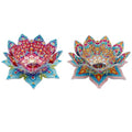 2Pcs DIY Diamond Art Painting Candlestick Holders Mandala Flower Shape Desk Candle Tray Tabletop Ornaments for Wedding Festival and Party Home Table Centerpiece - color: 2pcs