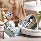 Jetec 2 Pcs Rustic Wooden Heart Table Decor, Daisy Farmhouse Home Decor, Bless This Home & Be Kind Sign for Living Room, Dining Room, Shelf & Mantel, Ideal Housewarming & Birthday Gift(Love Style) - style: Love Style