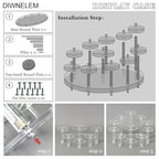 DIWNELEM Round Acrylic Jewelry Stand Acrylic Display Riser Stands Dessert Tower Display Tower for Watch,Jewelry,Rings,Earrings,Mini Figurines,Cupcakes(Clear,11Tier) - size: Clear-11 Tier