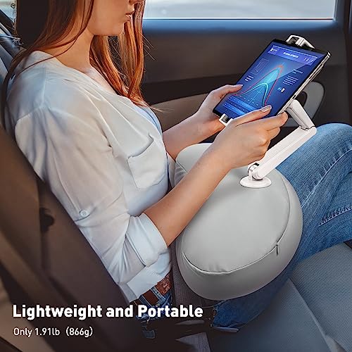 AboveTEK Tablet Pillow Stand for Bed, Hands-Free 360° Adjustable iPad Pillow Holder for Lap Reading w/Soft Bean Bag, Ideal Gift for Mom, Fits 4.7" to 12.9" Tablet, Phone, Kindle - Gray - color: Gray
