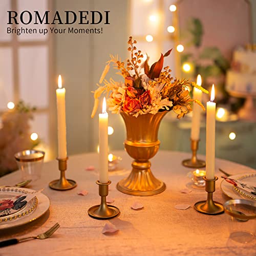 Candlestick Holders Taper Candle Holders, Romadedi Gold Candle Stick Candle Holder for Table Centerpiece, Wedding Reception, Festive Christmas Mantel Decoration or Home Decor, Set of 2 - color: Gold, size: 2 pcs