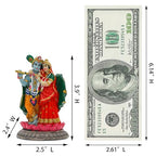 alikiki India Idol Radha Krishna Figurine - 3.9”H Hindu Murti God Krishna Radha Statue for Car Dashboard Decor Home Office Temple Mandir Altar Shrine Pooja Decor Diwali Spiritual Gifts - size: 3.9”H