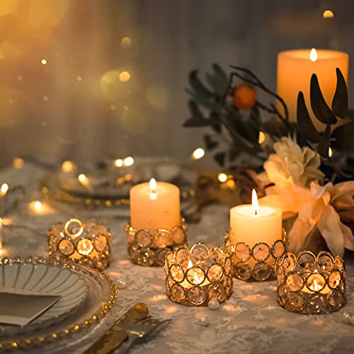 Pack of 20 Gold Crystal Tealight Candleholders - Candlestick Bowls Tea Lamp Candle Holders, Votive Candlestick Holders for Table Centerpieces, Diwali Decorations for Wedding Holiday Party Home Decor - color: Gold, size: 20 Pcs