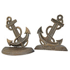 Design Toscano Maritime Anchor Cast Iron Sculptural Bookend Pair - style: Maritime Anchor
