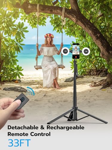 USKEYVISION 70" Multifunctional Phone Tripod for iPhone with Light, Extendable Selfie Stick with Remote for iPhone & Android 360° Rotation Phone Tripod Stand for Video Recording/Photography(UT-02) - size: UT-02(without face tracking)
