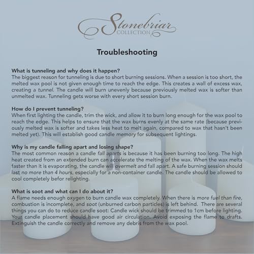 Stonebriar Unscented White Tall Pillar Candles, 18 Hour Burning Candle Pillars, Perfect for Decor, Weddings, Emergencies 3" X 3", 6 count - size: 3" x 3", style: Pack of 6