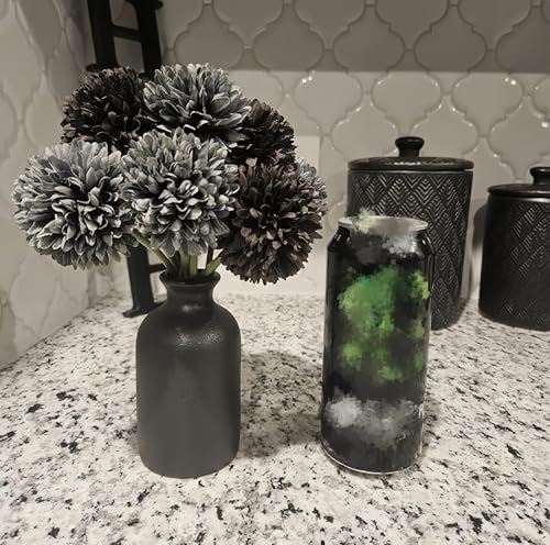 Ceramic Black Small Vase, Dry Flower Vases Minimalism Style for Modern Table Shelf Fit Fireplace Bedroom Kitchen Living Room Home Decor (Black, Small) - color: Black, size: Small