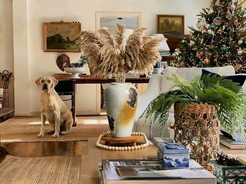 Vintage Rustic Iron Glaze Ceramic Vase, Large 11" Handcrafted Farmhouse Flower Vase – Statement Piece for Living Room, Dining Table, Fireplace, Office