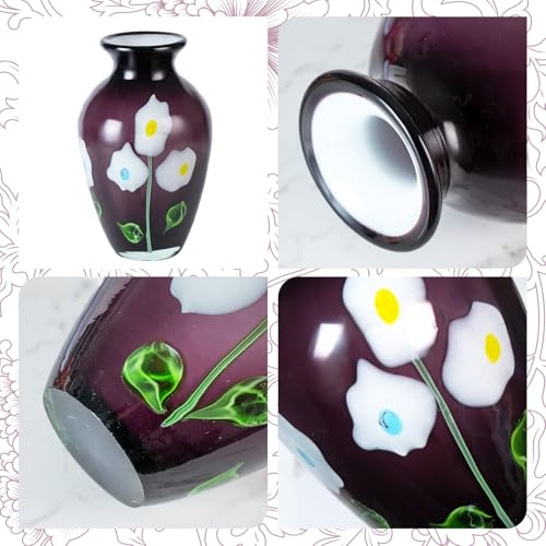 KAMMAK Colored Glass Vase, Beautiful Hand Blown Decorative Vase, Modern Art Vase for Flower Mantle Dining Table Centerpiece, Entryway Living Room Wedding Decoration (JG2076) - style: JG02076