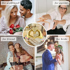 Gold Decor for Living Room Bedroom Bookshelf, Heart Hands Sculpture Decoration, Personalized from Daughter Son Wife (No Bracelets)