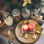 TOPZEA Decorative Round Wood Riser for Display, 10 inch Acacia Wood Pedestal Stand Farmhouse Kitchen Decor Tray Coffee Table Bathroom Counter Organizer for Plant Pot, Perfume, Cake, Lamp