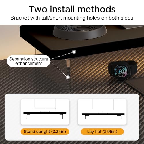 Computer Monitor Stands, Wood & Acrylic Computer Monitor Stand, Desk Monitor Stand Underneath Storage For Office, Home, School Supplies, 15.7" L (Black) - color: Sesame Black