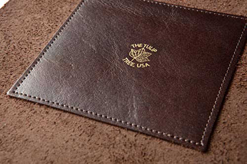 American Made Premium Leather Valet Tray, Folds Flat! Dice Rolling Basket and Organizer with Brass Rivets (Dark Walnut Brown, Medium) - color: Dark Walnut Brown, size: 5" x 5" x 2"