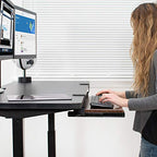VIVO Large Clamp-on Computer Keyboard and Mouse Under Desk Slider Tray, 27 x 11 inch Pull Out Platform Drawer, Dark Wood, MOUNT-KB05D - color: Dark Walnut, size: 27 inch