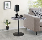 Drink Table,Small Pedestal Table, Marble Martini Tables, Side End Tables with Round Top,Wood Grain Texture,Increase Size and Weighted Base for Small Spaces Living Room,Bedroom - color: Marble-3#