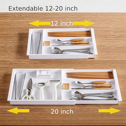 Plastic Drawers Organizer for Office Bathroom Bedroom Kitchen Desk - 1 Layers More White Storage Tray - Expandable 11.4-18.1 Inches (SHALLOW 1") - size: SHALLOW 1"