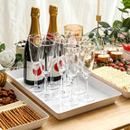 4-Pack Plastic 16" x 11" Large White Serving Trays Set - Reusable Serving Platters for Cookie, Appetizer, Charcuterie, Snack, Dessert, Party Food Display - Stackable Kitchen CounterTop Tray, BPA Free - size: 4 Pack - 16" x 11"