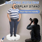 Ultra-Thin&Heavy Duty Remote-Controlled Motorized Turntable,Motorized Rotating Display Stand,Speed-Adjustable Rotating Platform,Human 3D Scan Electric Turntable for Scan,Showcase(19.7in/White) - size: 19.7inch/White/600Lbs Load