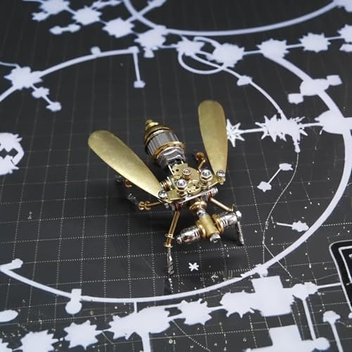 3D Steampunk Metal Fruit Fly Model Kit – DIY Mechanical Brass Insect Puzzle for Adults, Retro Collectible Assembly Craft, Unique Home Office Decoration Gift (Fruit Fly) - style: Fruit Fly