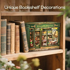 Fsolis Book Nook Kit - DIY Miniature Scene Kit for Adults 3D Wood Puzzles Tiny House Mini Craft Bookshelf Decor Gifts for Women Teenagers Book Lovers (Blossom Florists) - style: Blossom Florists