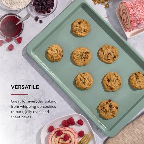 KitchenAid Nonstick Swiss Engineered Aluminized Steel Baking Sheet, Dishwasher Safe, 10 x 15 Inch, Cardamom - color: Cardamom, size: 10 x 15 Inch