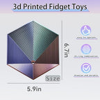 Fractal Fidget Hexagon - Suitable for Relieving Stress, Anxiety, and Tension | Autism, ADHD | Desk Adult Fidgeting Stress Relief Gift (Golden Purple Orange 35 Rings) - color: Golden Purple Orange 35 Rings