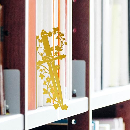 Dagger Bookshelf Decor – Fantasy Decor for Bookshelf and Desk, Ideal for Men's Desk Accessories, Gifts for Books Lovers-Gold - color: Gold