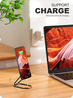 A-LuGei 𝗙𝗼𝗹𝗱𝗮𝗯𝗹𝗲 & 𝗔𝗱𝗷𝘂𝘀𝘁𝗮𝗯𝗹𝗲 Phone Kickstand Ring Holder, Magnetic Cell Phone Grips, Phone Stand for Desk, Adhesive Phone Holder for Hand, 360° Rotation Ring for Back of iPhone Case - color: Hallow Black