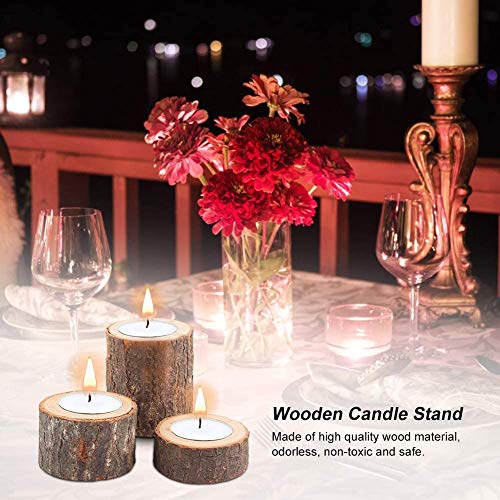 Wooden Tea Light Candle Holders Set of 6, Personalized Natural Wooden Votive Tealight Holder for Rustic Centerpieces for Table, Great for Home, Wedding Various Festivals Decoration - color: Set of 6