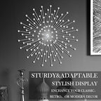 Blulu Silver Crystal Sunburst Wall Decor Large Rhinestones Metal Burst Bling Wall Art Home Decorative Sunburst Hanging Diamond Accents for Living Room Bedroom, 23.6 x 23.6 Inch