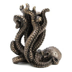 Veronese Design 5 3/8" Tall Corner Room Octopus Resin Statue Bronze Finish Single Shelf Bookend