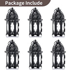 NUPTIO 6 Pcs Hanging Candle Holder Lantern Centerpiece Table/Hanging Glass Hexagon Moroccan Candle Lantern Holders, Black - color: Black, size: 6 Pcs Small Size
