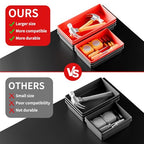 [5 Sizes] [69 PCS] Tool Drawer Organizer, Desk Tray, Rolling Chest, Toolbox (Black+Red) - color: Black+Red