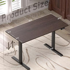 Ywin Electric Height Adjustable Standing Desk with Wheels, 63 x 24 inches Ergonomic Stand Up Desk for Home Office - color: Black Walnut