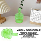 Clear Taper Candle Holders Glass Candle Stick Holder Modern Candle Holders for Tapered Candlesticks Wedding Reception Centerpieces Christmas（Dark Green） - color: Color 5