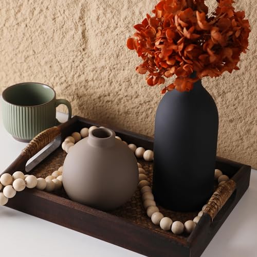 Ceramic Vase Set of 3, Vases Home Decor Rustic Farmhouse Decor Pottery Vases for Bouquet Pampas Grass Dried Fresh Flowers, Living Room, Kitchen, Bedroom, Bathroom, Entryway Mantel, Decor -Multicolor - color: Multicolor
