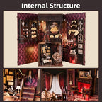 TOYQI Book Nook Kit, Book Nook Kits for Adults, DIY Miniature Dollhouse Kit 3D Wooden Puzzle Booknook Bookend with LED Light - style: Voyage Memories