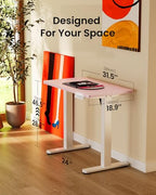 ErGear Height Adjustable Electric Standing Desk, 31 x 19 Inches Sit Stand up Desk, Memory Computer Home Office Desk, Pink - color: Pink, size: 31.5 X 18.9 Inches