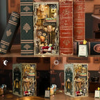CCCDF Book Nook Kits for Adults and Teens, DIY Miniature Dollhouse Kit 3D Wooden Puzzle Booknook Bookend with LED Light, Gifts for Family, Friends (Saison Café) - style: Saison Café