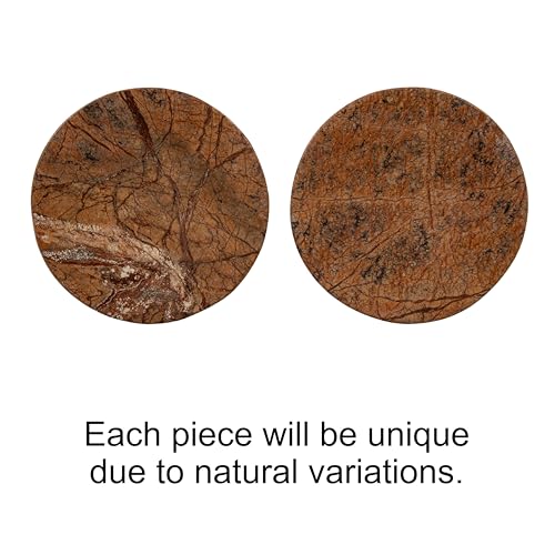 Creative Co-Op Marble Round Soapdish, Brown - color: Brown
