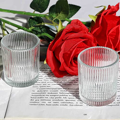 VOHO Clear Votive Candle Holders for Table Centerpiece, Glass Candle Holder Bulk Set of 12, Glass Votive Holder for Home Decor & Holiday Decor(2.1 x 2.6 Inch, Clear) - color: Clear