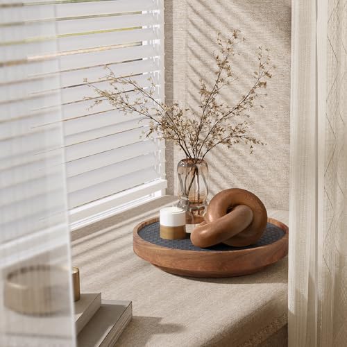 EOSAHR Decorative Pine Wood Knot Decor – Farmhouse 2-Link Wooden Chain Link Decor for Coffee Table, Side Table & Book Shelf – Simple Modern Home Décor Accents for Spaces (Brown) - color: Brown