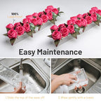 2 Pack Leak-Proof Wave Design Acrylic Long Vases for Centerpieces - 24" Clear Flower Rectangle Vase as Floral Centerpieces for Tables, Long Flower Vase with 12 Holes as Flower Arrangement Holder