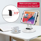AboveTEK Retail Kiosk iPad Stand, 360° Rotating Commercial POS Tablet Stand, Fits 6"-13" (Screens) iPad mini Pro-Business Swivel Tablet Holder, for Store Office Reception Kitchen Desktop (White) - color: White